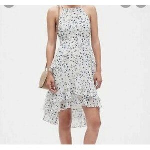 Banana Republic Womens Dress 4 Sleeveless Tiered Chiffon High Low Floral